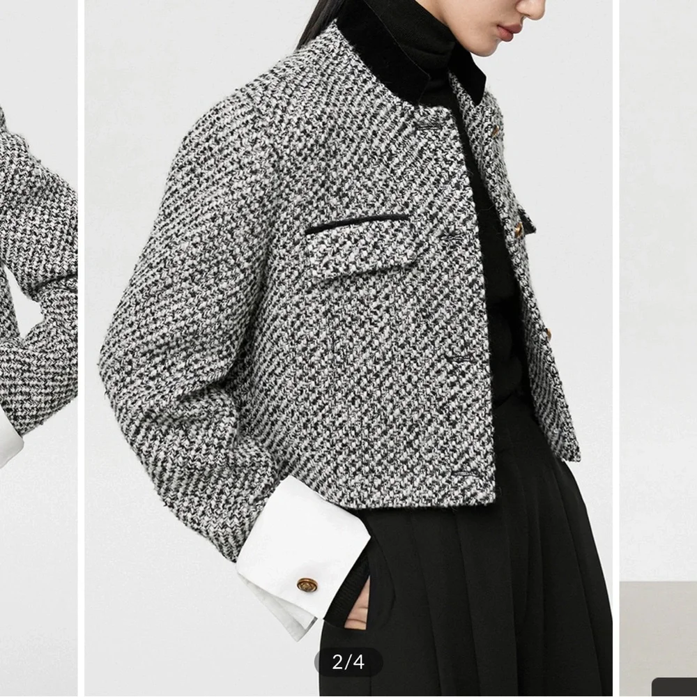 Tweed Boucle Crop Blazer - Picture 2 of 12